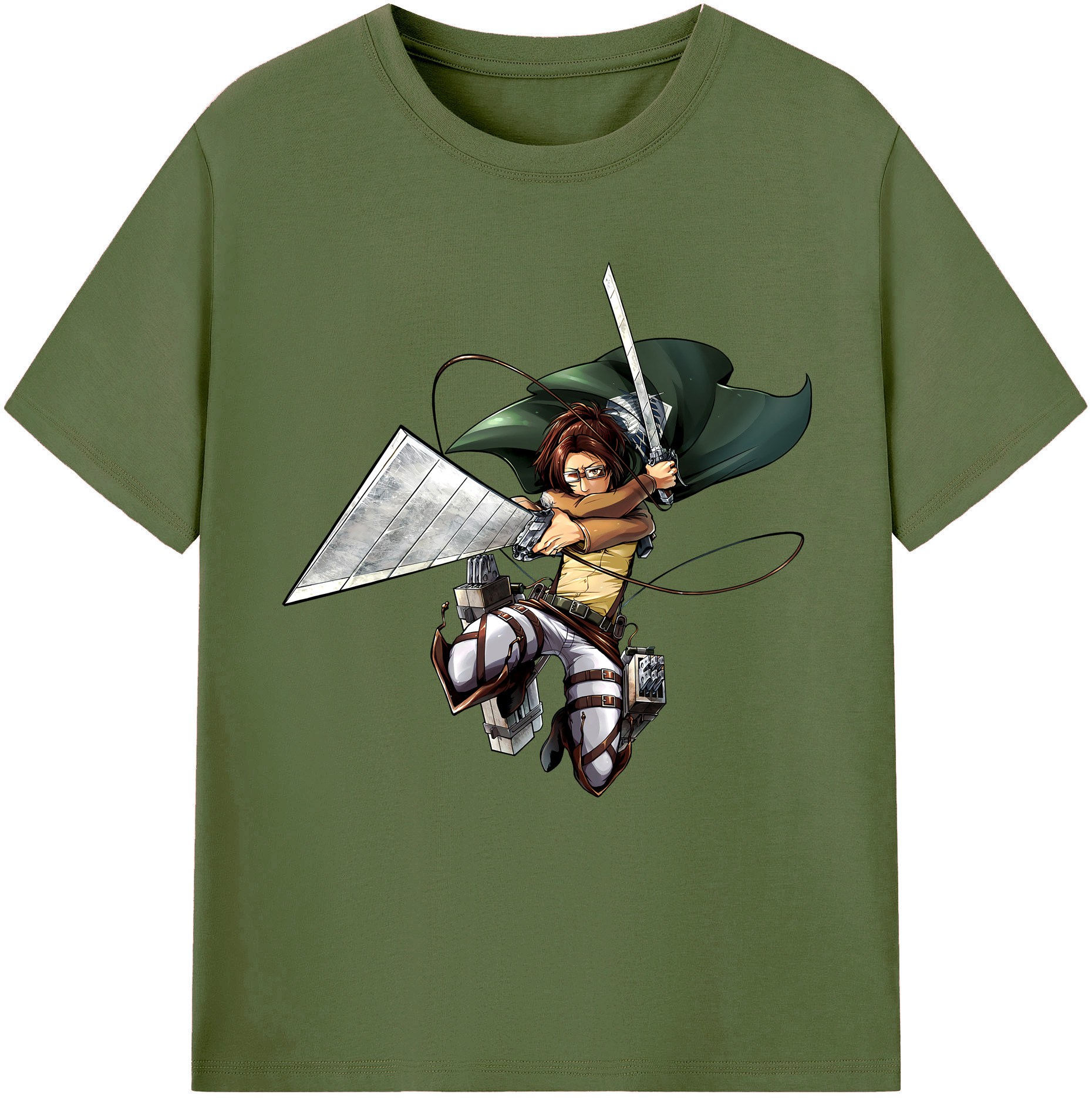 （画像用） 進撃の巨人 ハンジ·ゾエ Attack on Titan Hanji Zoe 綿100％半袖Tシャツ（フロントプリント）